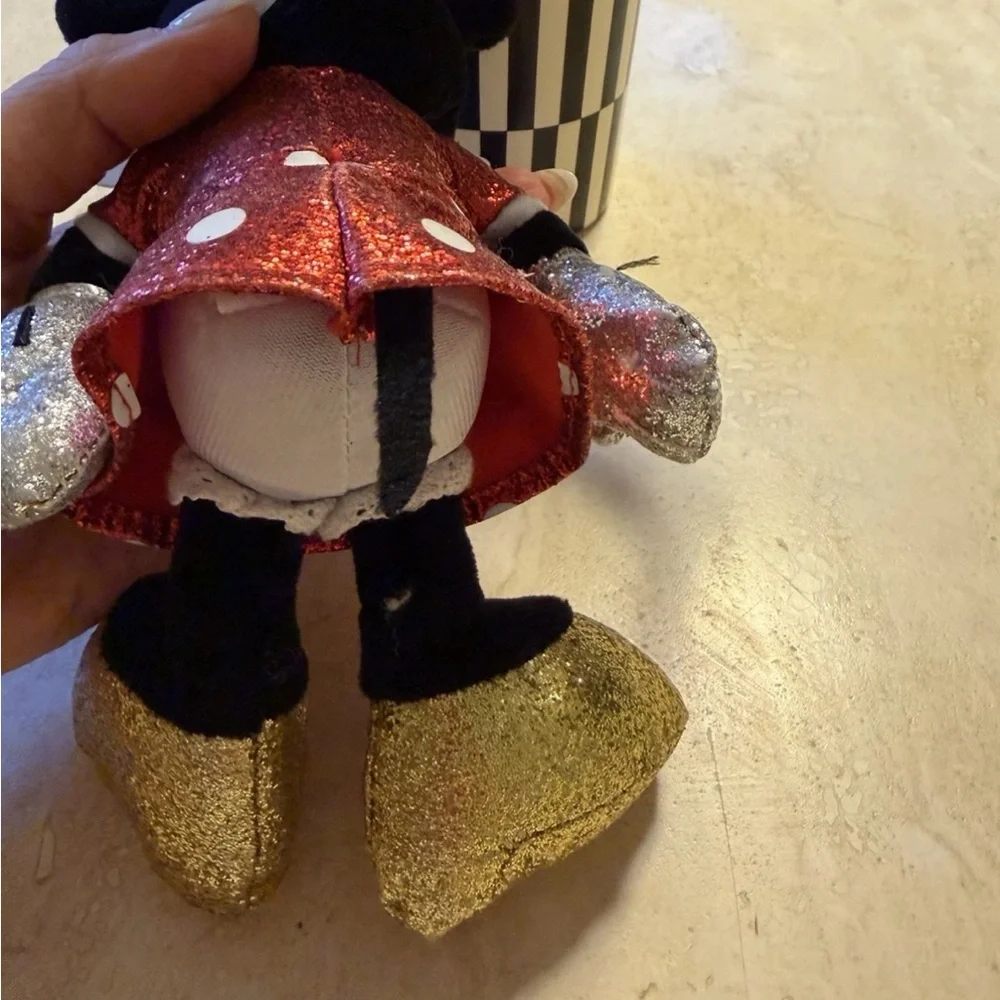 Ty Beanie Babies Disney Minnie Mouse Plush Red Glitter Dress Soft Toy - Picture 2 of 4